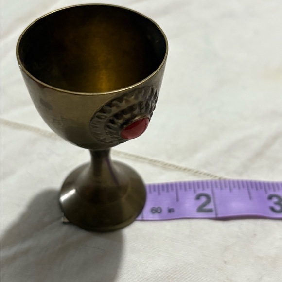 Vintage Brass Mini 8” Tea Set with Carafe and Cups - Picture 11 of 14